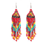 East African Beaded Tassel Earrings