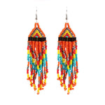 East African Beaded Tassel Earrings